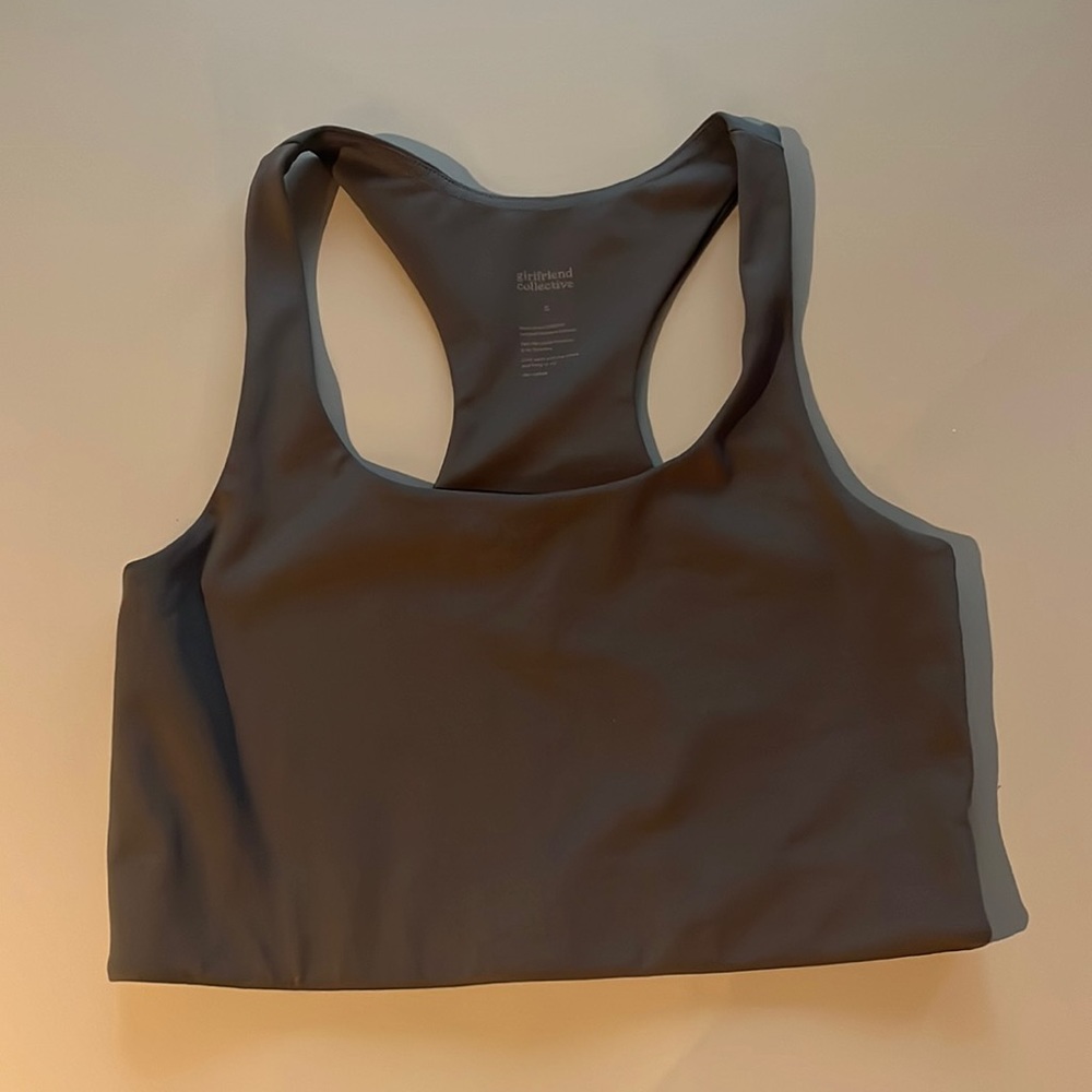 Girlfriend collective paloma sports bra grey size s